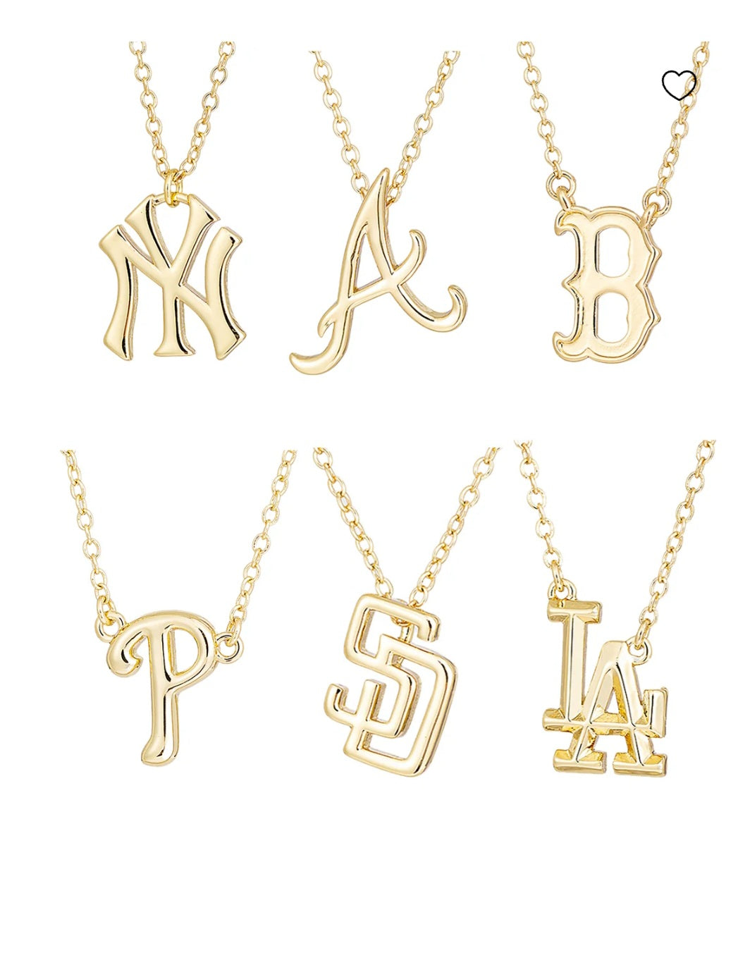 Box with 20 items Bjoux Sport by Luv Al MLB Gold Plated Brass Necklace