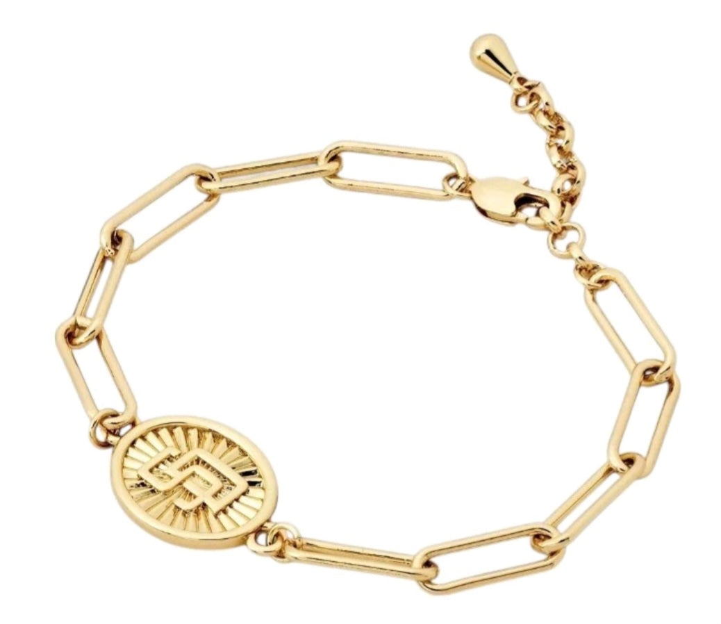 Box with 20 items Bjoux Sport by Luv Al MLB Gold Plated Brass Oval Coin Bracelet